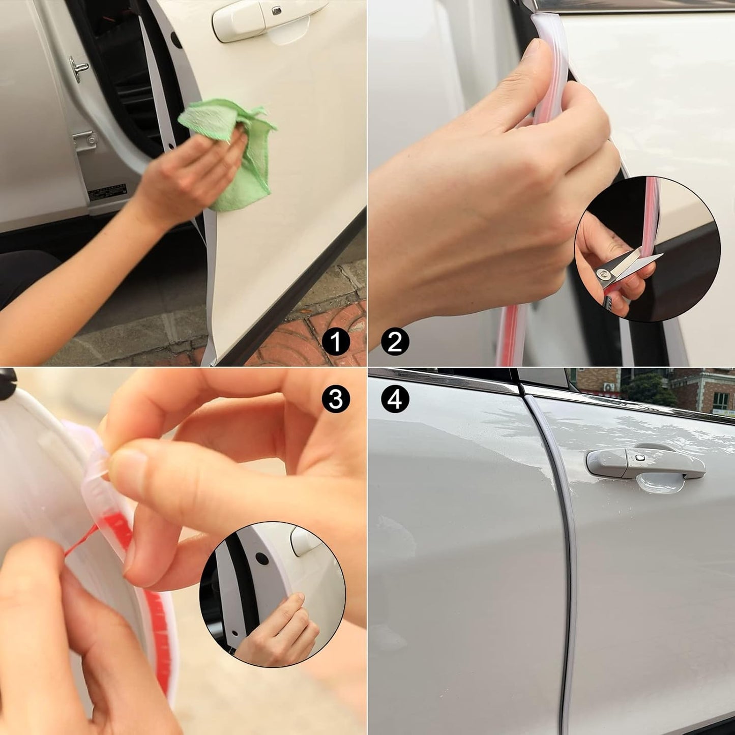 Winunite 32.8ft (10m) Car Door Edge Guards Clear – Self-Adhesive PVC, U-Shaped, Fits Most Vehicles, Scratch- and Chip-Resistant – Reduces Dings in Parking Lots