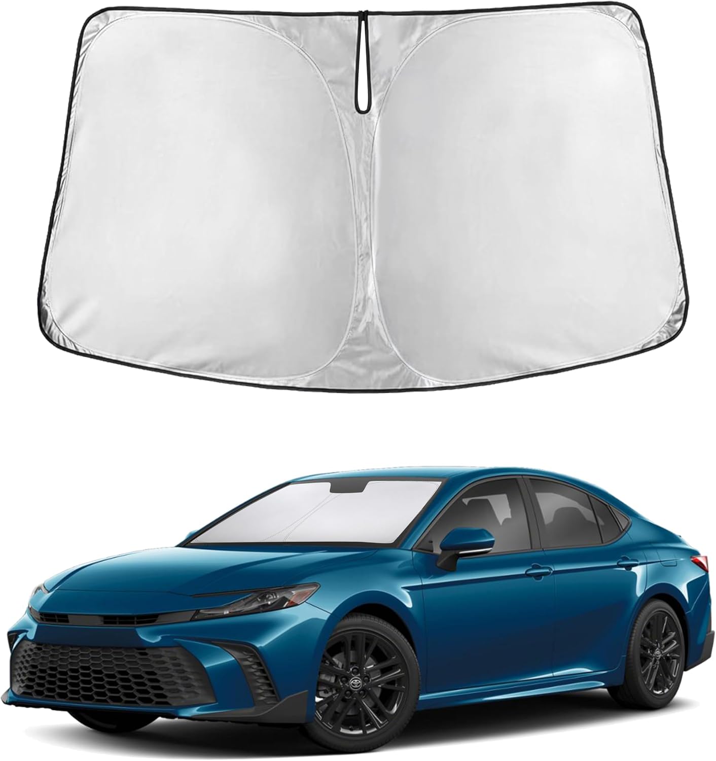 EcoNour Car Windshield Sun Shade | 2025 Upgraded Innovative No-Light-Pass Technology for Maximum Coverage | Foldable Sun Shade Keeps Your Vehicle Cool | Must-Have Car Accessories | Small (59" x 29") - Colors M