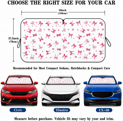 Car Windshield Sun Shade, Funny Cartoon Eyes Sun Visor for Car Windshield Universal Fits Sedan Compact Car Hatchback SUV, UV Heat Protection - 59 x 27.5
