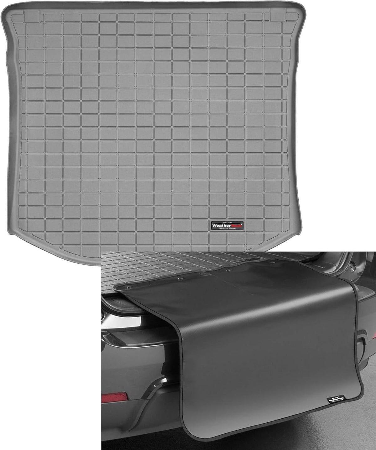 WeatherTech Cargo Trunk Liner with Bumper Protector for Jeep Grand Cherokee, Grand Cherokee, Behind 2nd Row w/Bumper Protector (40469SK), Black