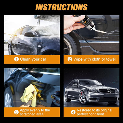 2Pcs Car Scratch Remover Wax, Professional Scratch Remover for Vehicles, Car Scratch Repair Paste for Deep Scratches with Wipe and Sponge,Universal Car Scratch Removal Wax for Deep Scratches Paste Kit