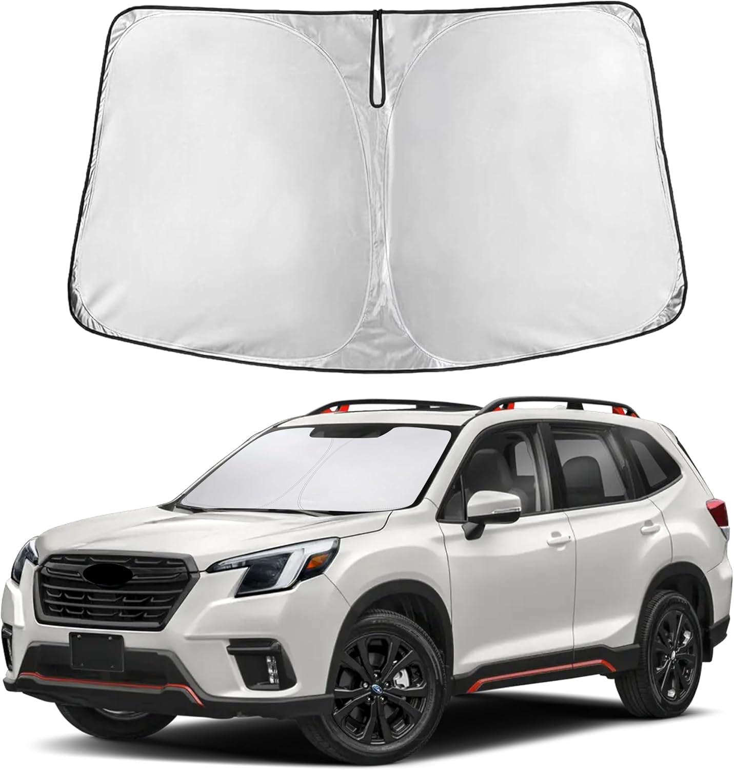 EcoNour Car Windshield Sun Shade | 2025 Upgraded Innovative No-Light-Pass Technology for Maximum Coverage | Foldable Sun Shade Keeps Your Vehicle Cool | Must-Have Car Accessories | Small (59" x 29") - Colors I