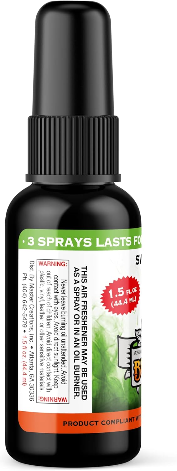 BluntPower (Baby Powder, 1 Pack) Concentrated Air Freshener Spray - Oil-Based Room Diffuser Spray - Long-Lasting Bathroom Scent, Car Freshener & Odor Eliminator - Colors A