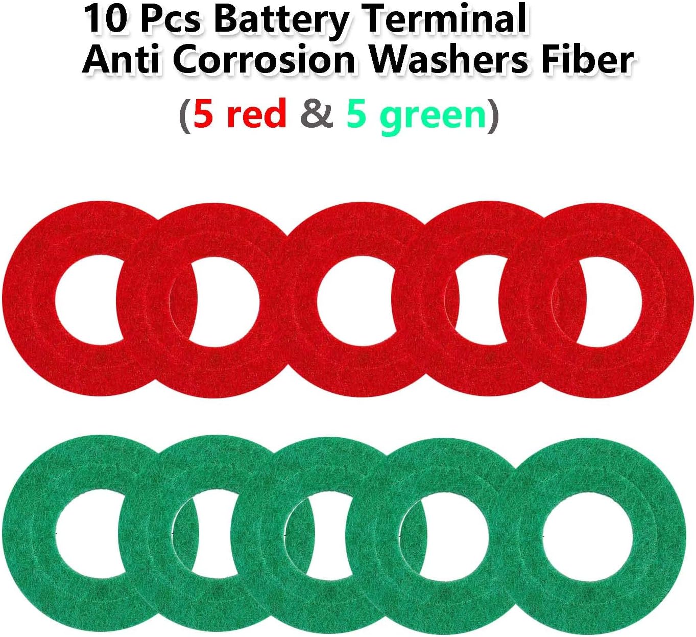 Battery Terminal Cleaner Kit, 12 Pcs Car Battery Cleaner Tool Set with Battery Post Brush, Wire Battery Terminal Brush, and Anti-Corrosion Fiber Washers for Car, Truck, RV & Marine Battery Cleaning