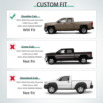 KARPAL Floor Mats for 2007-2013 Chevy Silverado & GMC Sierra 1500 Crew Cab / 2007-2014 2500/3500 HD(Footwell Coverage), All-Weather TPE Custom Fit Floor Liners Car Accessories