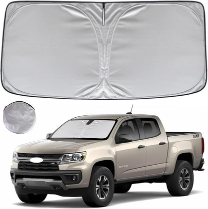 KAYZT Windshield Sun Shade for 2019-2025 2026 Chevy Silverado 1500 /GMC Sierra 1500 2500HD 3500HD Foldable Sunshade Front Window Custom Fit Car Accessories - Colors A