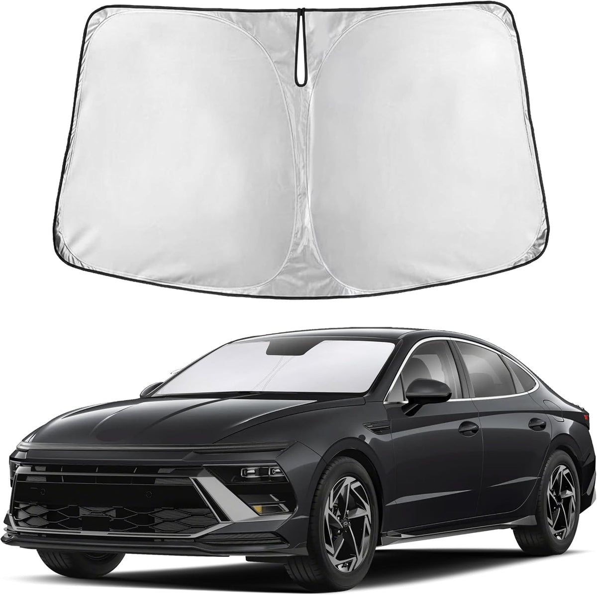 EcoNour Car Windshield Sun Shade | 2025 Upgraded Innovative No-Light-Pass Technology for Maximum Coverage | Foldable Sun Shade Keeps Your Vehicle Cool | Must-Have Car Accessories | Small (59" x 29") - Colors G