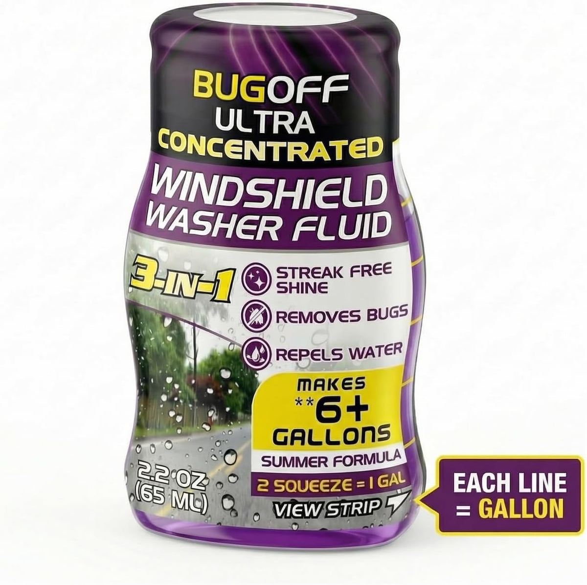 BUGOFF Windshield Washer Fluid Ultra-Concentrated