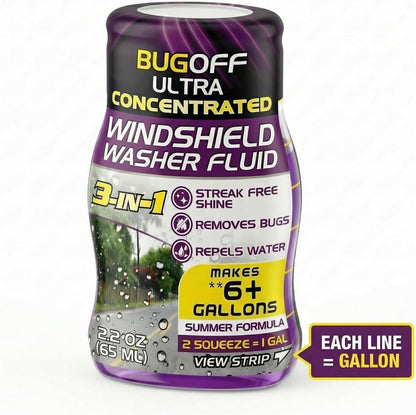 BUGOFF Windshield Washer Fluid Ultra-Concentrated