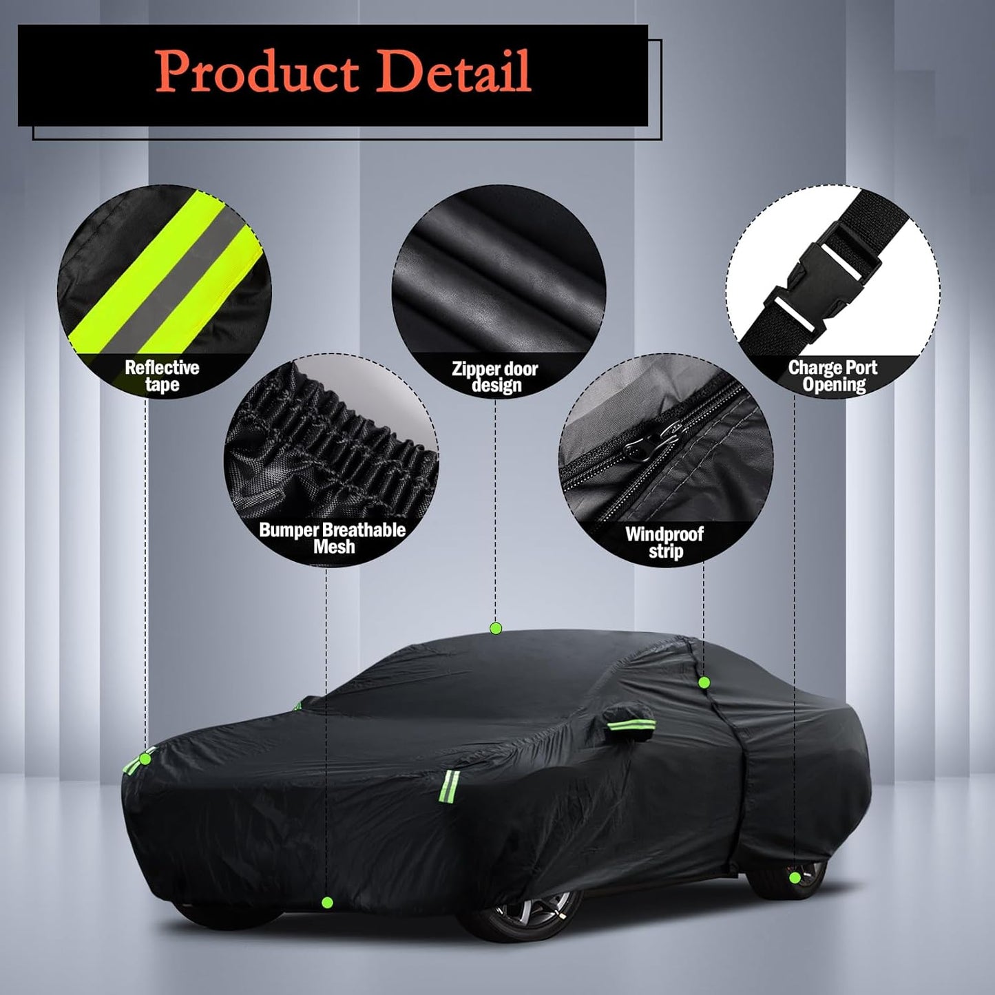 Car Cover Custom Fit for Toyota Corolla 2000-2025, Honda Civic 1991-2025, Waterproof All Weather Full Exterior Cover Rain Sun Protector Car Cover with Door Zipper