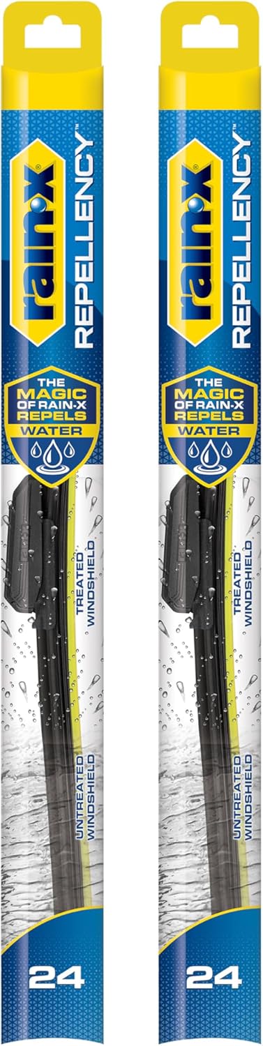 Rain-X 810363 Repellency Water Repellent Wiper Blades, 22" Windshield Wipers (Pack of 2), All Weather Streak-Free for Enhanced Visibility w/Water Repellency Formula [Amazon Exclusive] - Colors B