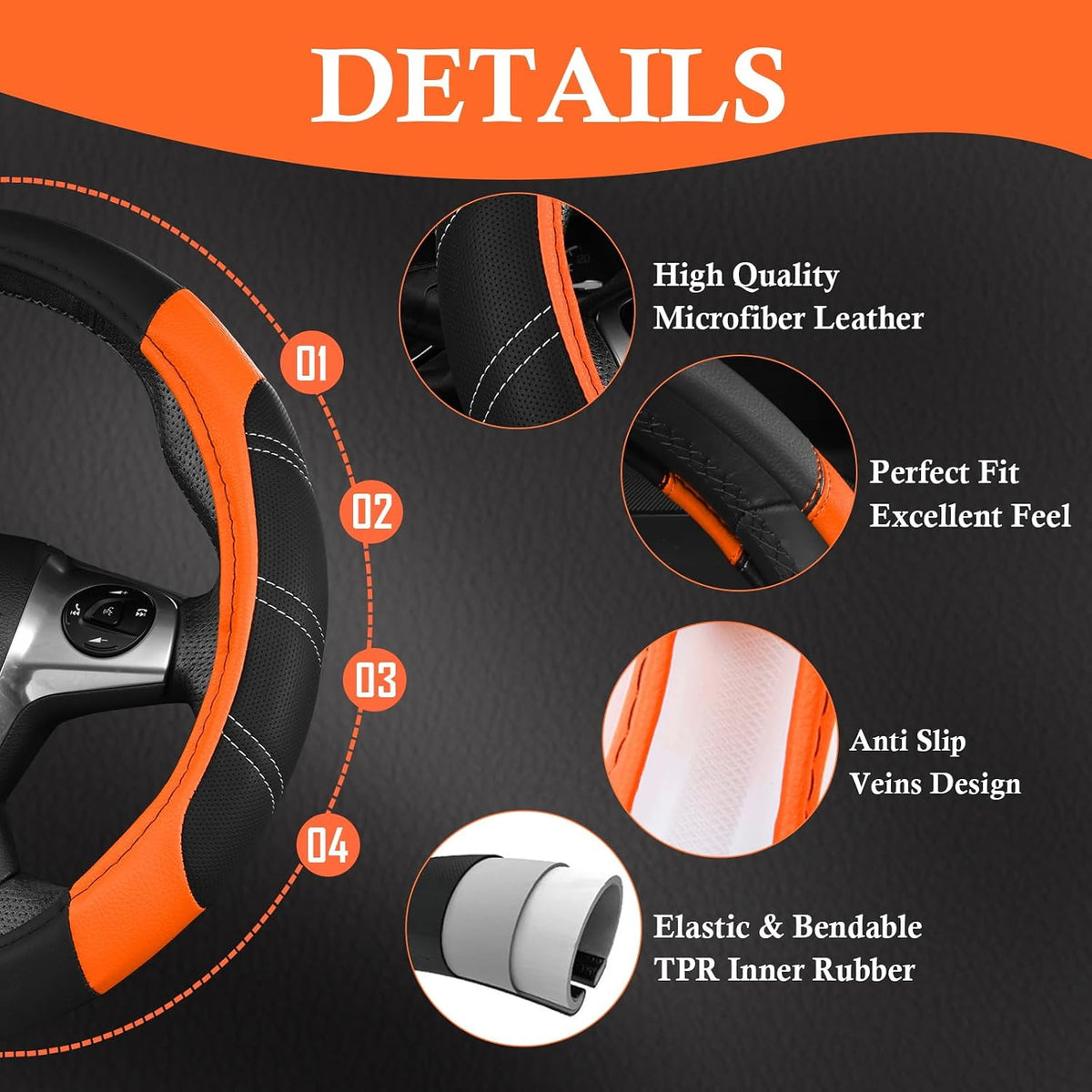 CAR PASS Air Mesh Leather Car Seat Covers Full Set, Waterproof Car Floor Mats, Sporty Steering Wheel Cover 14.5-15in, Universal Fits for 95% Cars Truck SUV (Black and Blue)