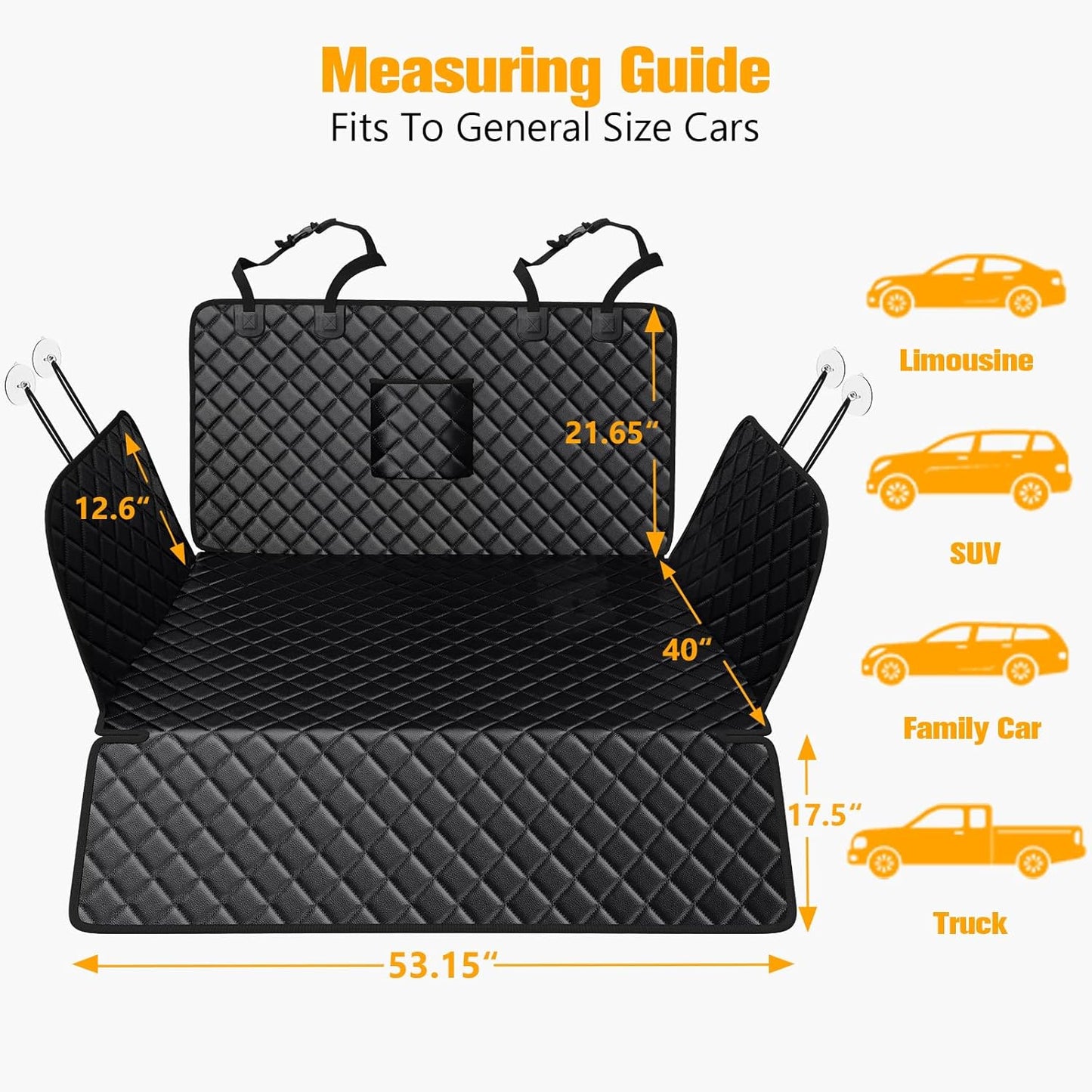 PETICON SUV Cargo Liner for Dogs, Waterproof Trunk Cover for SUVs with Bumper Flap Protector, Scratchproof Durable 600D Oxford Fabric, Non-Slip, Machine Washable