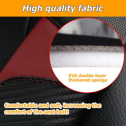 Osilly 2PCS Car Seat Belt Cover, Carbon Fiber Seatbelt Shoulder Protection, Soft Car Seat Belt Strap Cushion Protect Your Neck and Shoulder, Car Accessories Seat Belt Pad for Car Truck (Red)