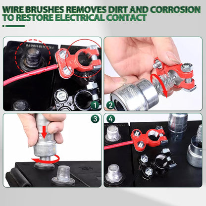Auto Car Battery Terminal Brush Wash Clean Tools Post Terminal Cleaner Dirt Bottle Head Clip Wire Dirt Corrosion Washers Protector Fiber