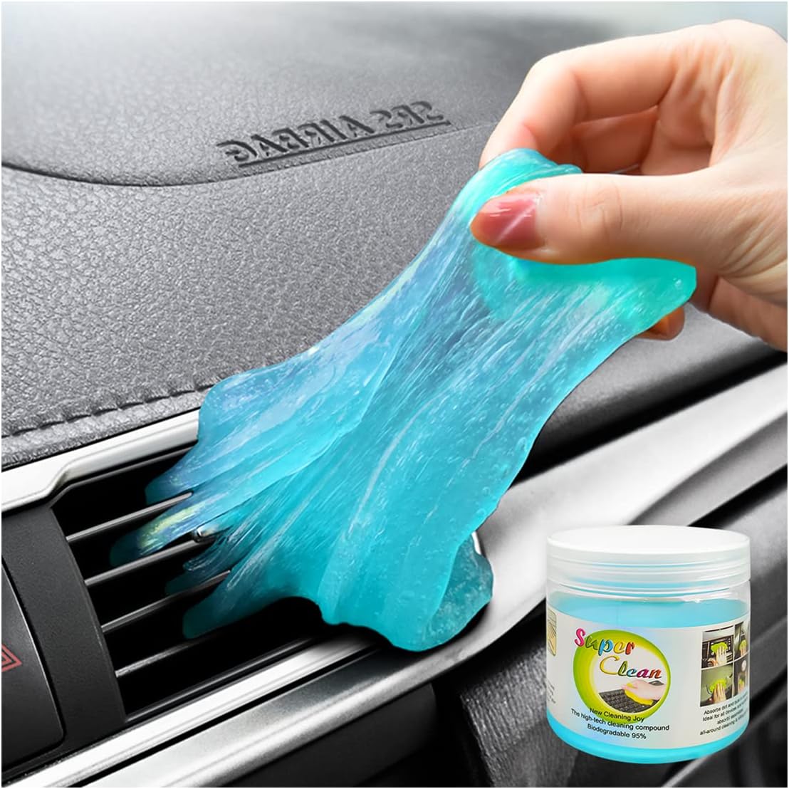 Moly Magnolia Cleaning Gel for Car, Universal Detailing Putty Gel Detail Tools Car Interior Cleaner, Removal Putty Keyboard Cleaner for Car Vents, PC, Laptops, Cameras (Blue)