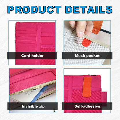 Car Sun Visor Organizer, Auto Interior Visor Storage Pouch Holder with Zipper, Multi-Pocket Net Personal Belonging Organizer, Universal Car Accessory for Cards, Documents (Black)