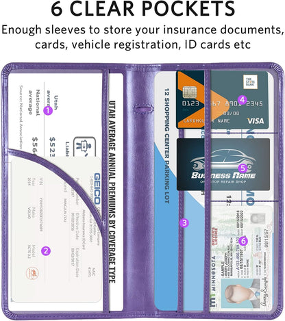 CoBak Car Registration and Insurance Holder - Vehicle Glove Box Car Organizer,Auto Truck Comparment Accessories Case with Magnetic Closure for Driver License,Cards - Colors B