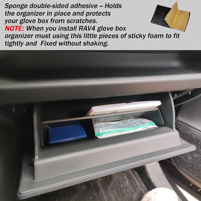 TACORBO Glove Box Organizer Compatible with RAV4 2025 2024 2023 2022 2021 2020 2019 Accessories, Insert Glove Compartment Dividers Black ABS Materials – Not for Large Glove Box Versions