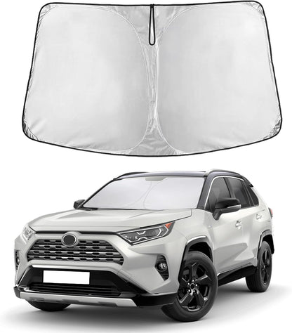 EcoNour Car Windshield Sun Shade | 2025 Upgraded Innovative No-Light-Pass Technology for Maximum Coverage | Foldable Sun Shade Keeps Your Vehicle Cool | Must-Have Car Accessories | Small (59" x 29") - Colors N