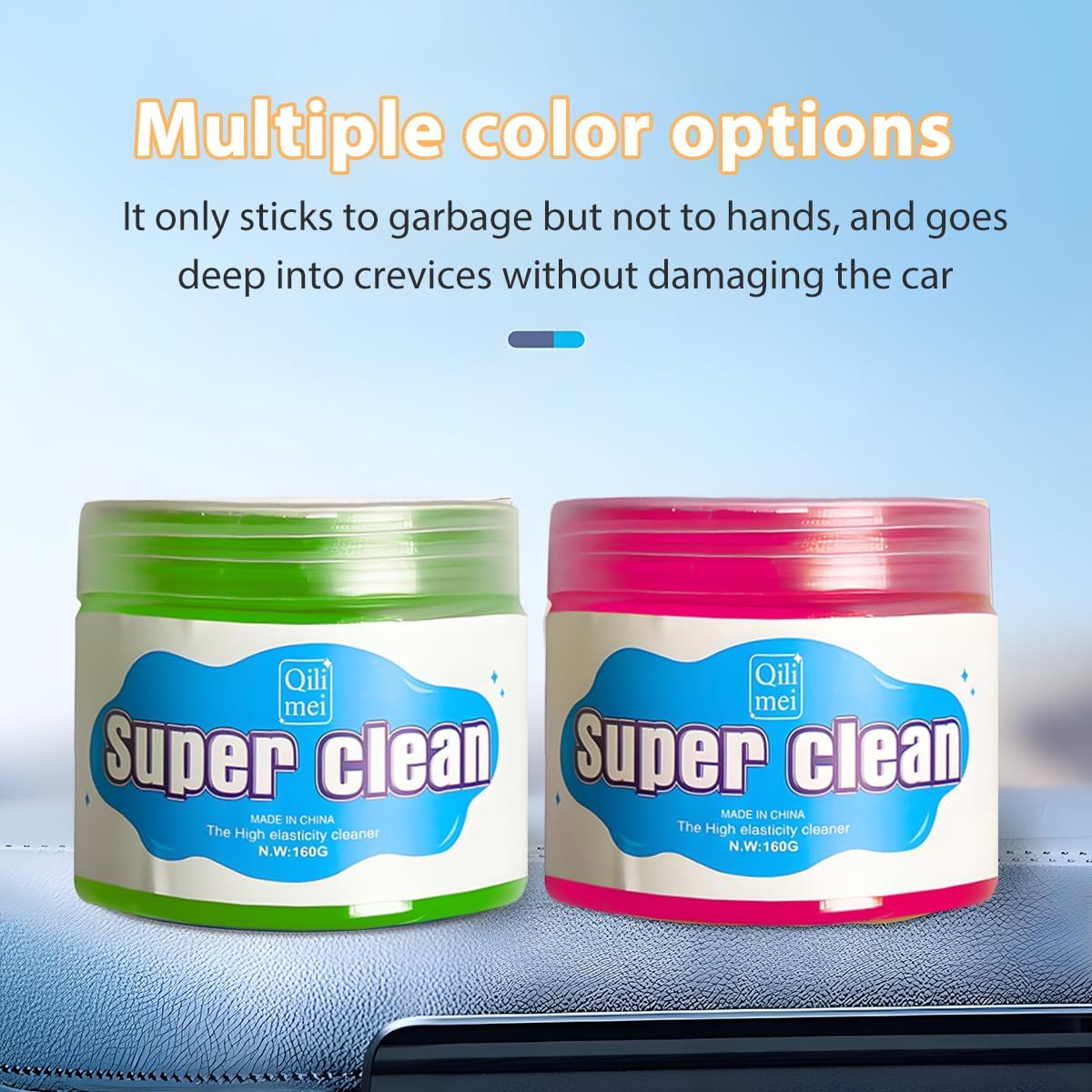 Car Cleaning Gel, Reusable Vehicle Air Vent Crevice Detailing Putty, Automotive Interior Detail Slime Cleaner Removal Tool Kit Accessories, Universal for SUV, Sedan, Truck (Blue)