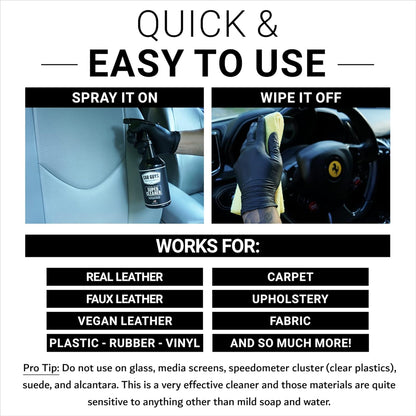 CAR Guys Super Cleaner | Interior Car Cleaner for Tough Stains | Stain Remover for Car Seats, Carpet, Upholstery, & Leather | 18 Oz Kit with Microfiber Towel