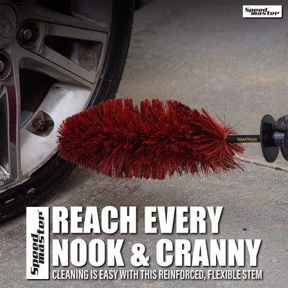 Speed Master Wheel Brush | Memory Foam Bristles | Safe on All Wheel Types | Clean Your Wheels with Ease!