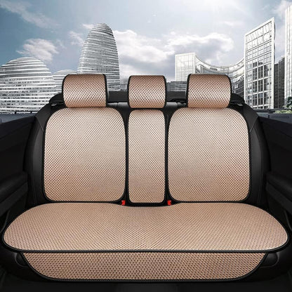 Auto Newer Luxury Breathable Car Seat Cover Fit Four Seasons, Universal Front of Car Seat Cushions, Bottom Seat Covers of Full Wrapped Edge,Universal Fit for 95% Cars,SUV,Pickup(Beige，2PCS)