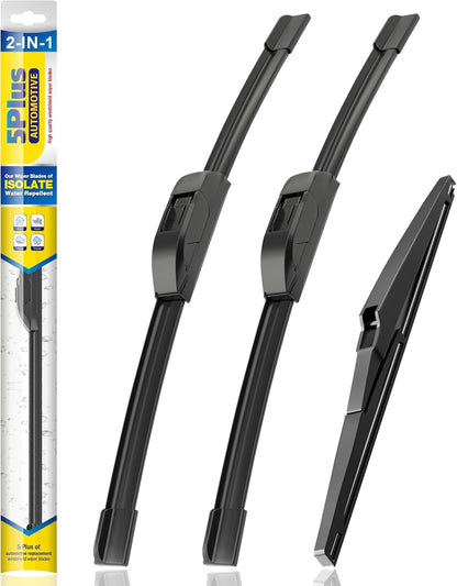 5 PLUS® Silicone Windshield Wipers Replacement for 2019-2024 Toyota RAV4/ 2006-2015 Mazda 5 Wiper Blades(Set of 3), Windshield Wiper Blades For My Car-26"/16"/12" - Colors C