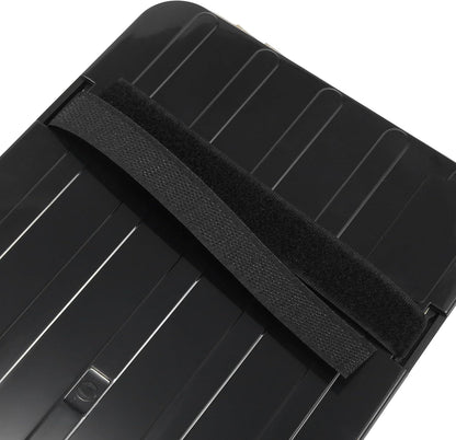 X AUTOHAUX Black Universal Car Sun Visor Organizer Sunglasses Case Storage Pocket Hook and Loop Tape ABS PU Leather for SUV RV Truck