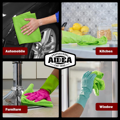 AIDEA Microfiber Cleaning Cloth, 50PK, Microfiber Towels for Cars, Premium Wash Cloths, Dusting Cloth Cleaning Rags, Absorbent Towels for SUVs, House, Kitchen, Window, Cleaning Supplies12×12"