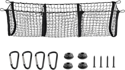 BAILALIBO Cargo Net Stretchable, Adjustable Elastic Trunk Mesh Nets with Metal Hook Universal for SUV, Jeep, Trucks, Car Exterior Accessories for Secure Storage (35.4x15.8 inch)