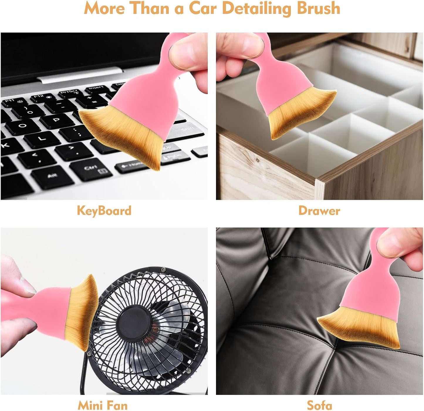 Car Interior Cleaning Brush Car Duster Interior with Ultra Soft Bristles Auto Detailing Brushes Dusting Car Accessories for Dashboard, AC Vents, Leather, Scratch-Free (1Pack)