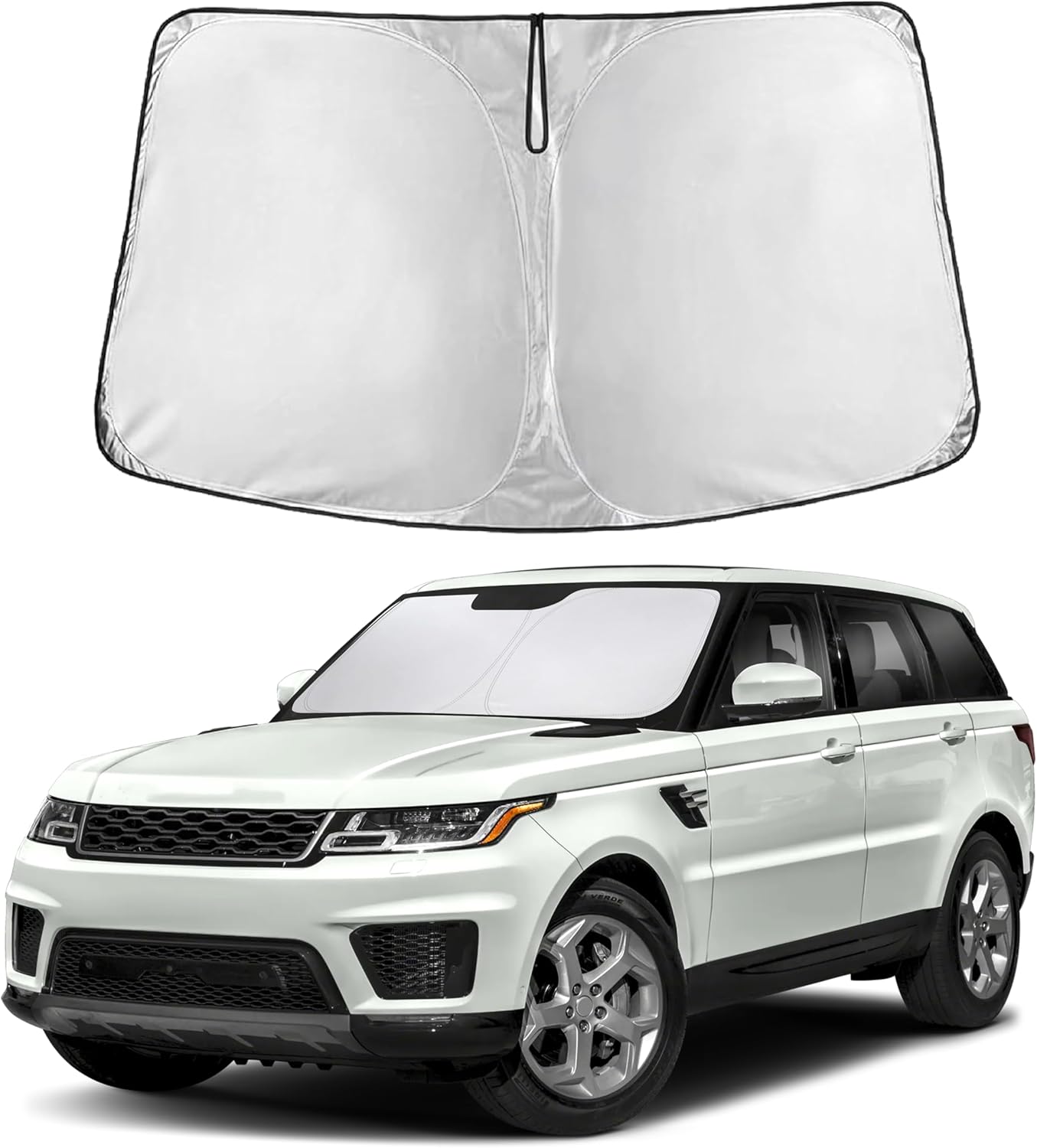 EcoNour Car Windshield Sun Shade | 2025 Upgraded Innovative No-Light-Pass Technology for Maximum Coverage | Foldable Sun Shade Keeps Your Vehicle Cool | Must-Have Car Accessories | Small (59" x 29") - Colors D
