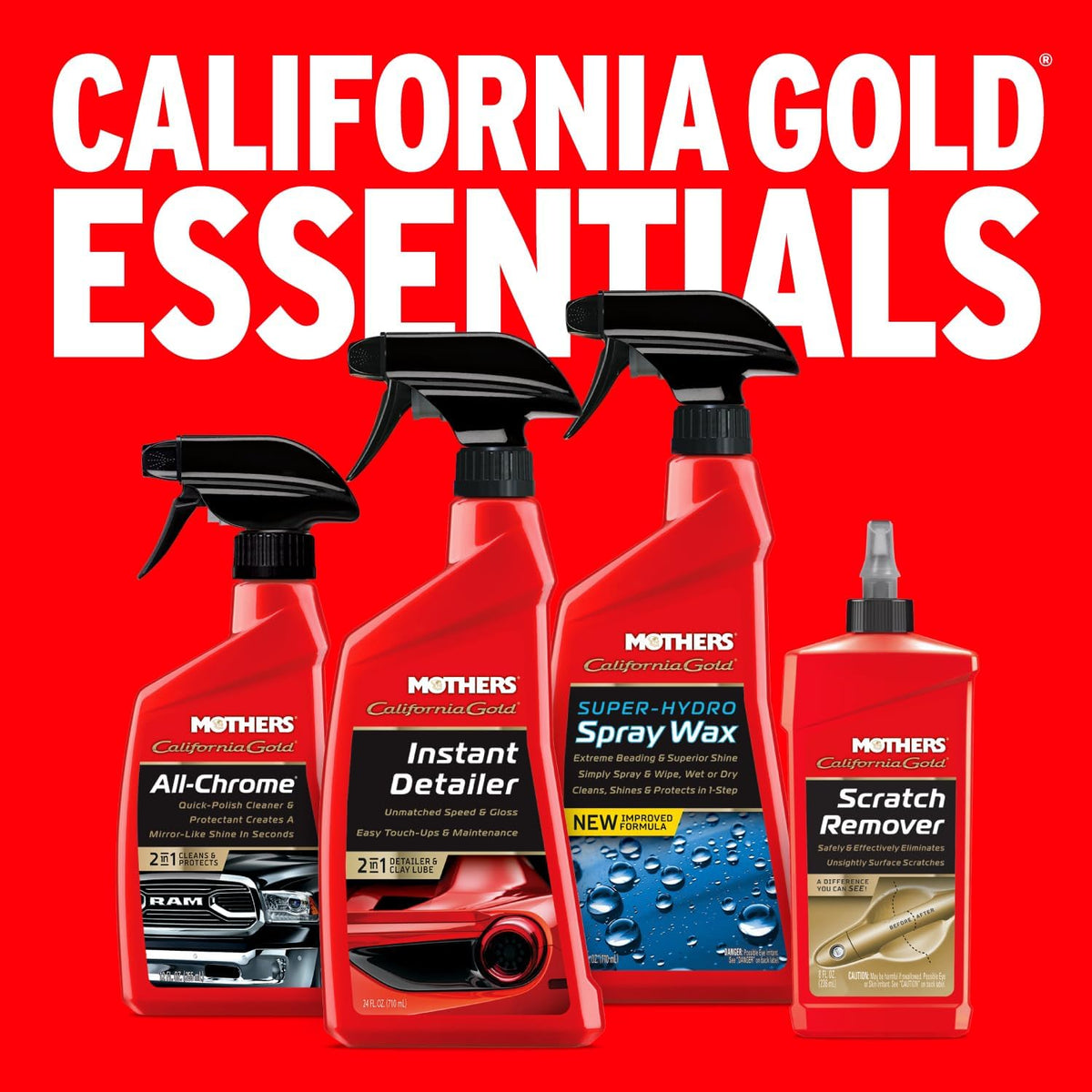 Mothers California Gold Instant Detailer, 16 oz. – Removes Smudges, Dust & Fingerprints, Boosts Gloss & Slickness, Lubrication for Clay Bars, Quick Touch-ups & Maintenance Between Washes (08216)