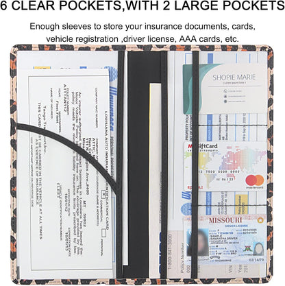 LumiMokki Premium Car Registration & Insurance Card Holder with Magnetic Shut, Vehicle Glove Box Car Organizer - For Documents, Cards, License (Black)