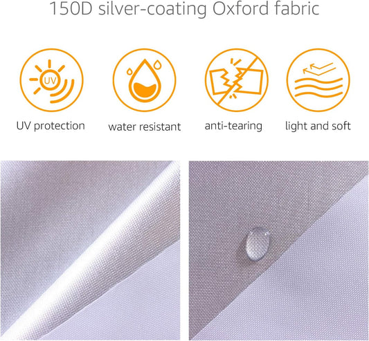 Amazon Basics Silver Weatherproof Car Cover, 150D Oxford, UV Protection, Snow Protection, Dustproof for Sedans up to 200", with Door Zipper