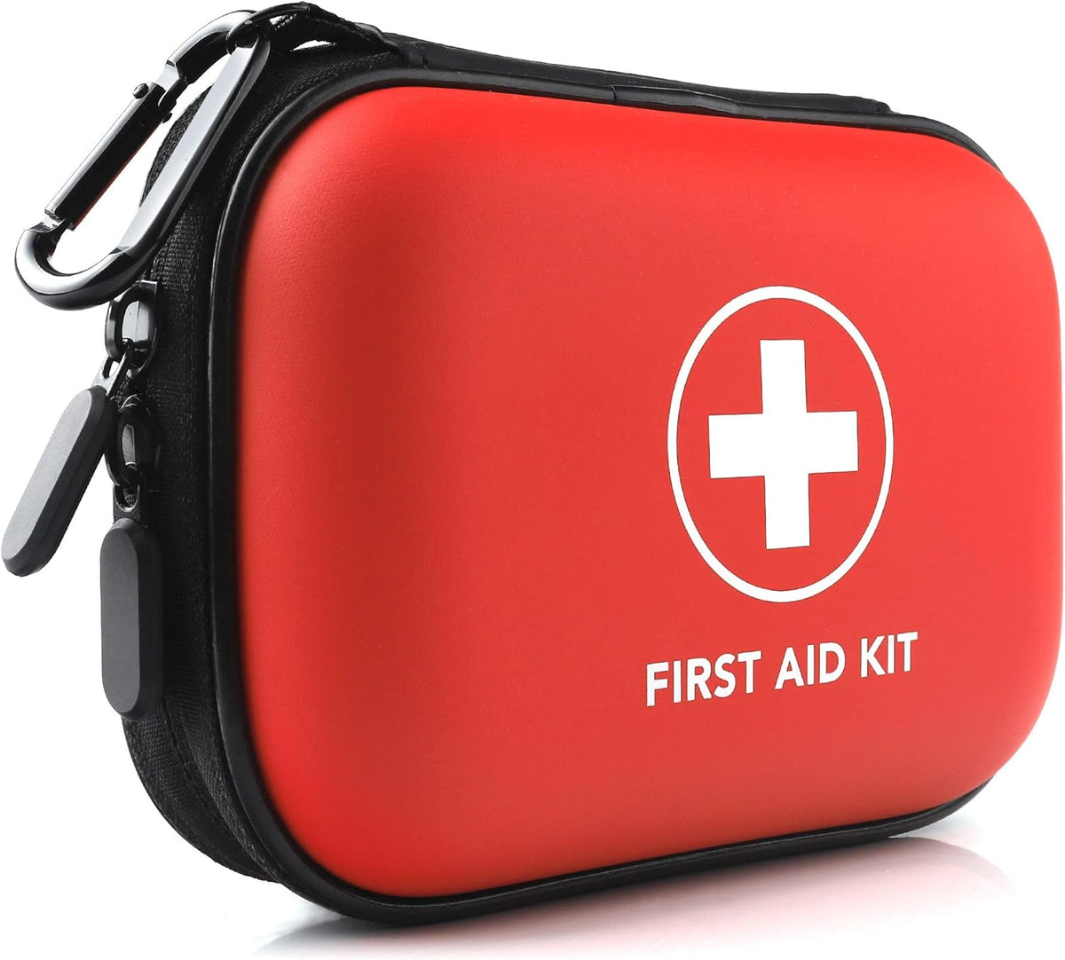 Mini First Aid Kit, 100 Pieces Water-Resistant Hard Shell Small Case - Perfect for Travel, Outdoor, Home, Office, Camping, Hiking, Car (Black)