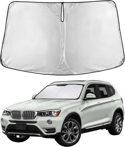 EcoNour Car Windshield Sun Shade | 2025 Upgraded Innovative No-Light-Pass Technology for Maximum Coverage | Foldable Sun Shade Keeps Your Vehicle Cool | Must-Have Car Accessories | Small (59" x 29") - Colors K