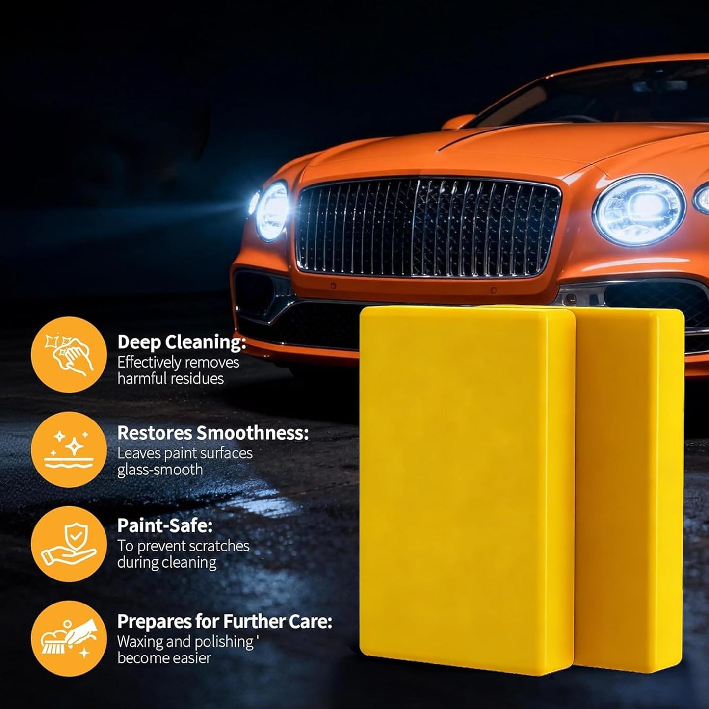 4-Piece Premium Clay Bar Car Detailing Kit - 16oz Clay Lubricant Spray & 10 Lubricant Tablets, Safe for Paint, Glass, Wheels - Removes Contaminants, Sap, Dust for a Smooth Glossy Finish