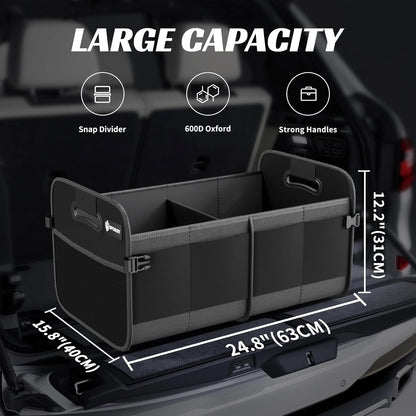 Sposuit Trunk Organizer for Car - 70L Collapsible Car Storage with 11 Pockets & Reinforced Handles, SUV Trunk Organizers for Grocery Cargo(Black)
