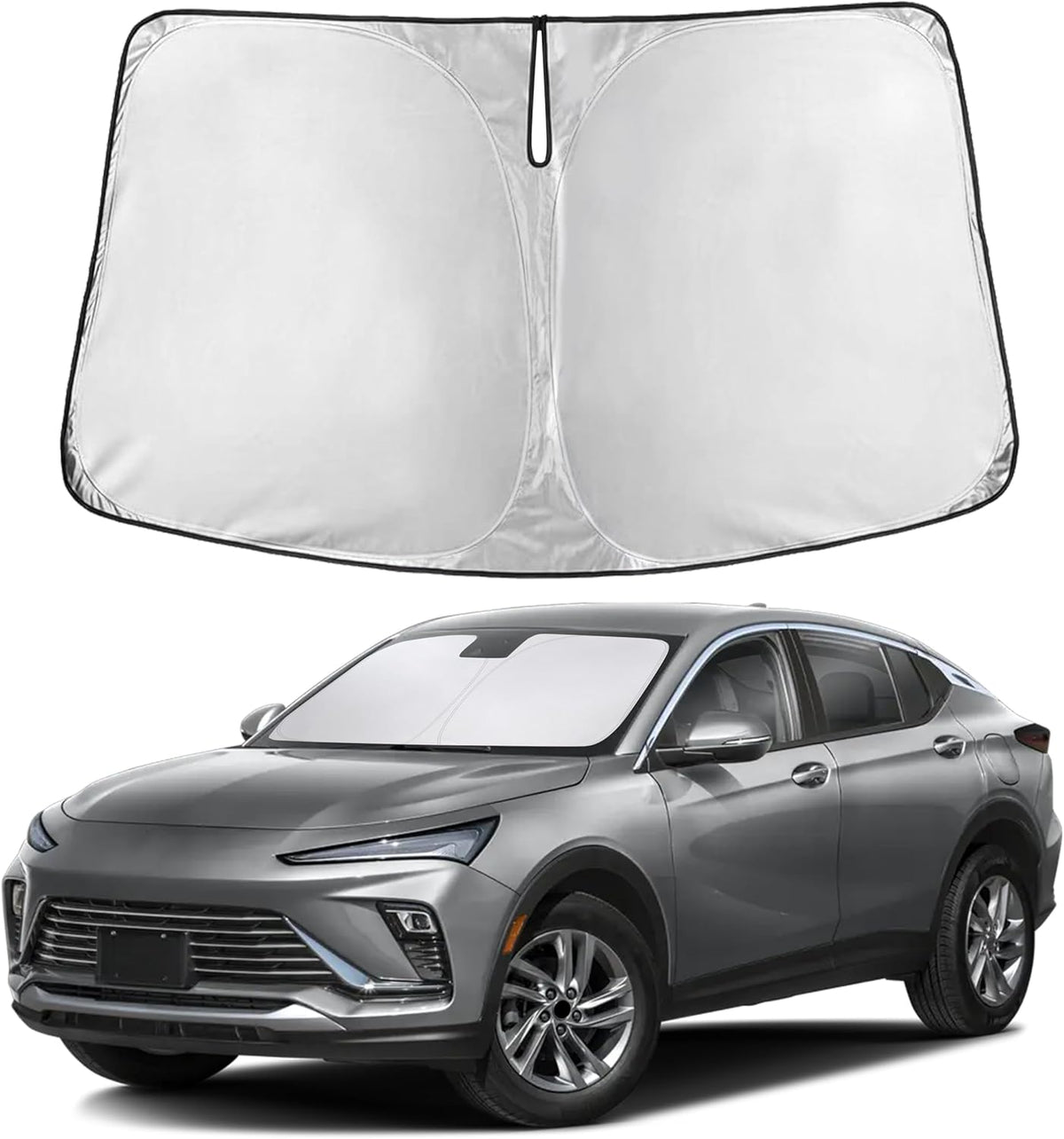 EcoNour Car Windshield Sun Shade | 2025 Upgraded Innovative No-Light-Pass Technology for Maximum Coverage | Foldable Sun Shade Keeps Your Vehicle Cool | Must-Have Car Accessories | Small (59" x 29") - Colors K