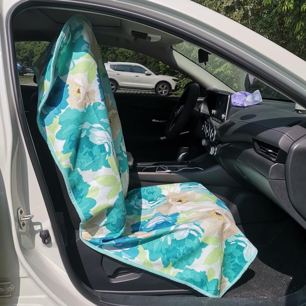 Car Seat Cover Protector Front Seats,for Gym Workout,Running,Swimming,Beach and Hiking,Waterproof Sweat Towel Bucket Seat Covers for Cars SUV Trucks (Black, 1Pcs)