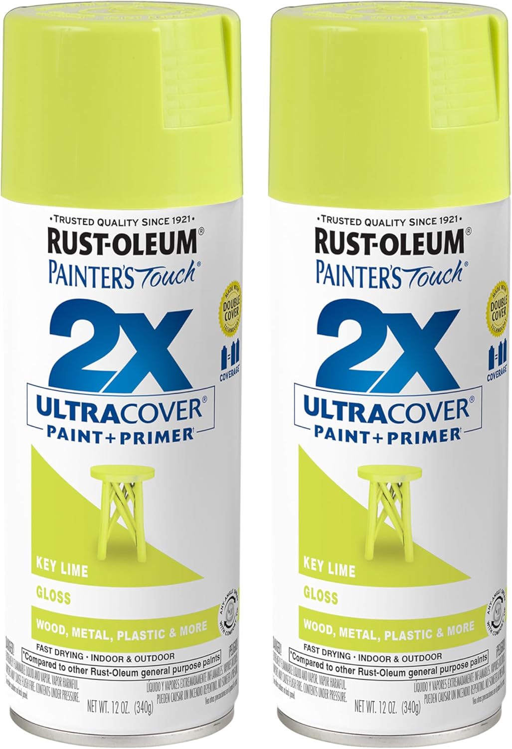 Rust-Oleum 334029 Painter's Touch 2X Ultra Cover Spray Paint, 12 oz, Gloss Clear - Colors D