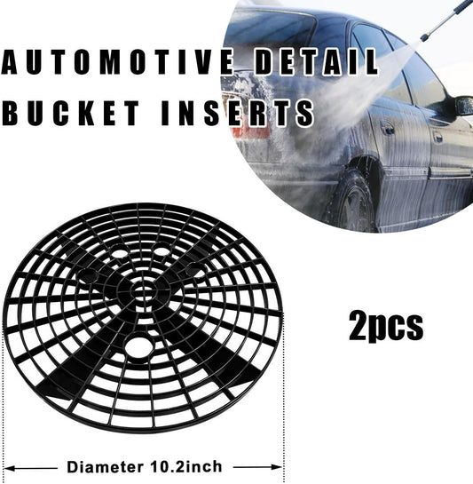 2 PCS Car Wash Bucket Insert, Car Wash Grit Filter Trap Dirt Fits 12 Inches Diameter Bucket, Insert for Automotive Detailing and Cleaning, Car Accessories (Black+Red)