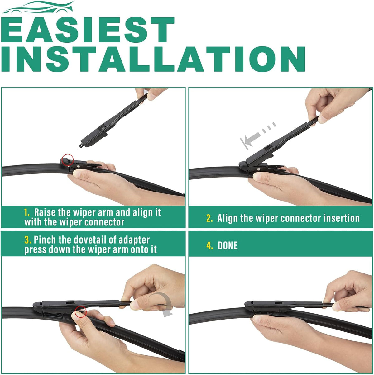 26" 16" 11" Windshield Wiper Blades Replacement for Chevrolet Chevy Trax 2024 2025 2026 Premium All Weather Front Rear Wipers Set - OEM Quality (Pack of 3) - Colors C
