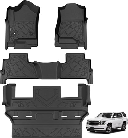 KARPAL Floor Mats for 2007-2013 Chevy Silverado & GMC Sierra 1500 Crew Cab / 2007-2014 2500/3500 HD(Footwell Coverage), All-Weather TPE Custom Fit Floor Liners Car Accessories