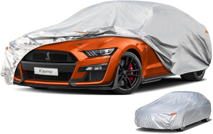 Kayme Sedan Car Cover Waterproof All Weather for Automobiles - See Vehicle Size Chart for Accurate Fit - Outdoor Full Exterior Cover Sun Rain Snow UV Protection with Zipper. Size A4 (See Size Chart)