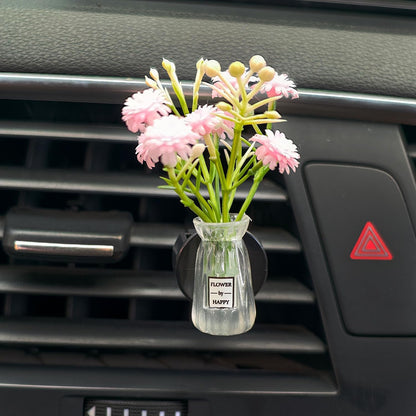 Set of 4 Cute Flower Bouquet Car Air Freshener Vent Clips, Mini Artificial Flowers for Car Air Vent Decoration, Auto Interior Dashboard Ornament Accessories