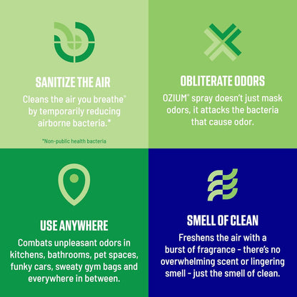 Ozium . Air Sanitizer & Odor Eliminator for Homes, Cars, Offices and More, Outdoor Essence, 0.8 Oz( Pack of 6) (packaging may vary)
